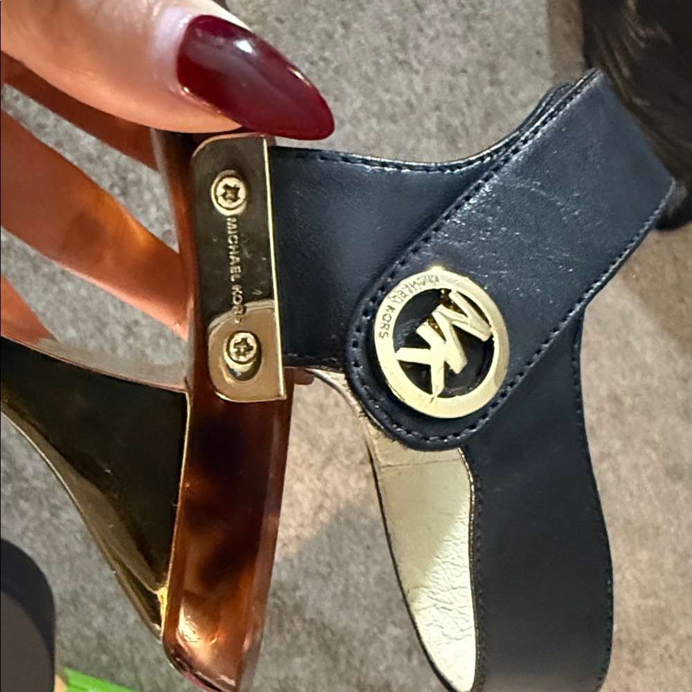 Michael Kors Black and Gold Women's Sandals - Picture 6 of 8